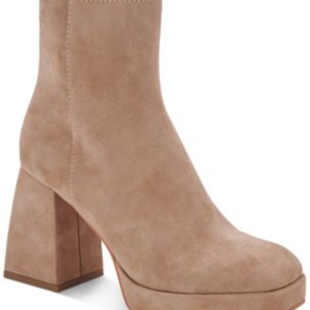 Dolce Vita Ulyses Beige Suede Block Heel Boots Nordstrom NWT